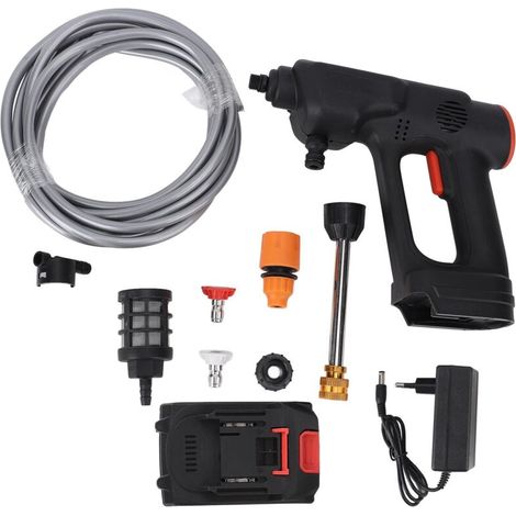 Jeffergarden Nettoyeur haute pression sans fil portable, 900 PSI, 8,888 Ah, alimenté par batterie, pistolet haute pression avec buse 6 en 1, (1/5)