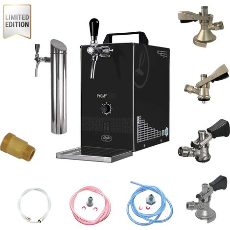 Kit completo: Dispensador de cerveza PYGMY 25 / K LIMITED EDITION con bomba de membrana, 1 línea, 35 litros / h, Green Line, KEG: Juego de todo cabezal (1/5)