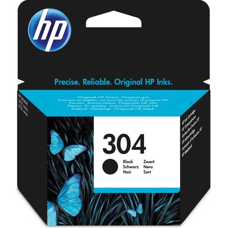 HP 304 Black Original Ink Cartridge cartucho de tinta 1 pieza(s) Rendimiento estándar