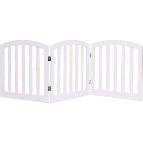 COSTWAY 3-teiliges Absperrgitter Hunde, Schutzgitter Holz, Kindergitter klappbar, Treppengitter Hundeabsperrgitter Türschutzgitter (1/5)