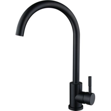 Black Kitchen Faucet, Kitchen Mixer Tap 360° Swivel Faucet, Kitchen Faucet with High Spout, Black Cold & Hot Sink Faucet Available (1/4)