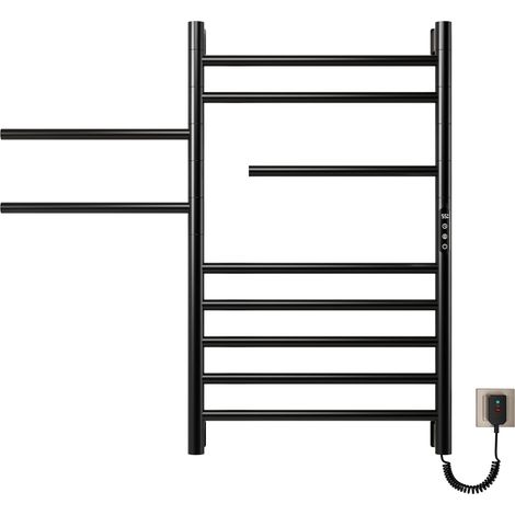 Sèche Serviette électrique 520x850 mm,Noir Radiateur seche Serviette Salle de Bain,Doté d'un écran LED Tactile et d'une Fonction minuterie,Certains éléments Chauffants Peuvent pivoter à 180° (1/5)