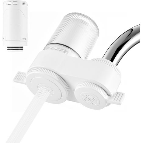 Sistema de filtración de agua para grifo de cocina de 7 etapas con función de retrolavado, limpieza automática, interruptor de encendido/apagado para agua cruda y purificada, incluye 2 cartuchos de fi