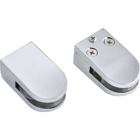 2 Pcs Verre Pince Salle De Clip de fixation du verre de la colonne d'escalier En Alliage De Zinc Verre Clip Étagère Support Fixation Miroir Support pour Verre de 5-10 mm D'épaisseur (1/5)