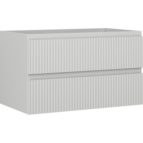 Mexen Rivel mobiletto da bagno sottolavabo 80 cm, 2 cassetti, scanalato, grigio opaco - 91A20-08047-2-BFF62 (1/5)
