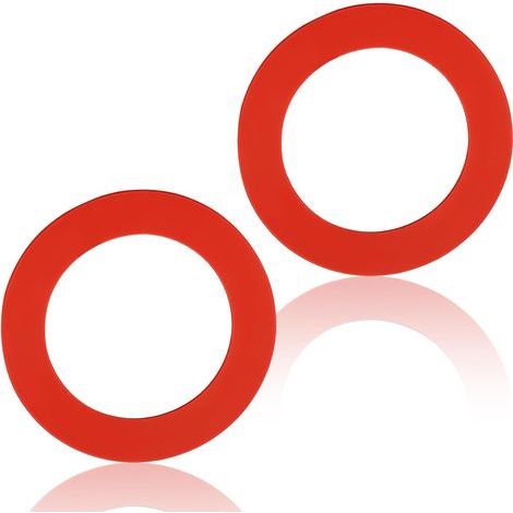 Lot de 2 joints de valve de chasse d'eau en silicone anti-fuite pour réservoir de toilettes 630-0030 (rouge)