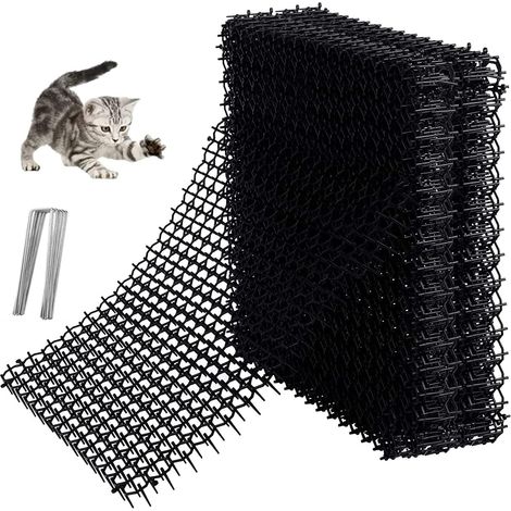 Confezione da 12 tappetini anti-gatto 15,5 x 20 cm, anti-gatto con spina, respinge i gatti, tappetino anti-cane da esterno con spina, barriera anti-gatto da esterno, potente anti-gatto da esterno (1/5)