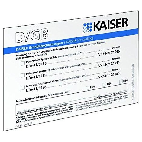 Pannello di marcatura kaiser Accessorio universale 10x14 cm plastica