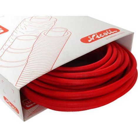 Nicoll – Tube multicouche gainé rouge Ø16mm – Longueur 50m – Anti-corrosion et barrière anti-oxygène – Pour circuits de chauffage et eau chaude