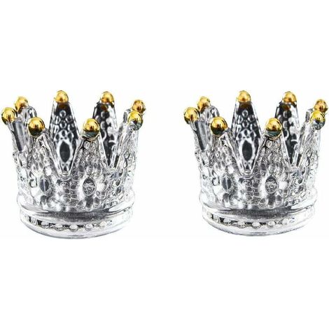 Bougies Et Bougeoirs Moulure de couronne Bougeoir Verre Petit Photophore Decoration Mariage Decoration Table Noel(2pcs) (1/5)
