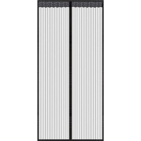 Rideau de porte magnétique noir en 120x210 CM pour portes fenêtres Anti Moustiques Mouches - RWMoustiquaire de fenêtre (1/5)