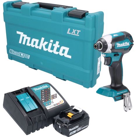 Atornillador de impacto a batería Makita DTD 153 RF1K de 18 V, 170 Nm, 1/4", sin escobillas + 1 batería de 3,0 Ah + cargador + maletín (1/5)