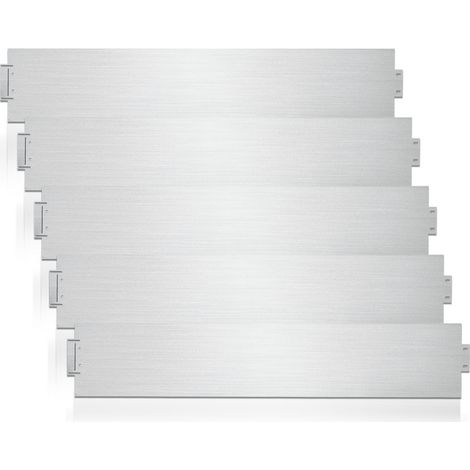 EINFEBEN Bordure de jardin Bordure de pelouse Bordure de gazon Galvanisé Métal Bordure de chemin Bordure de parterre Argent 100x15cm 50m (1/5)