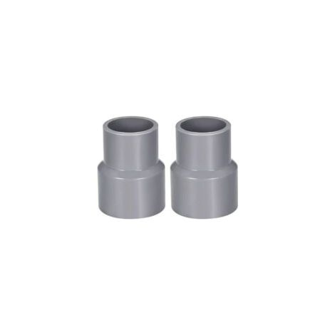 40 mm x 32 mm PVC-Rohrreduzierstück, Kupplungsmuffe, DWV, Grau, 2 Stück