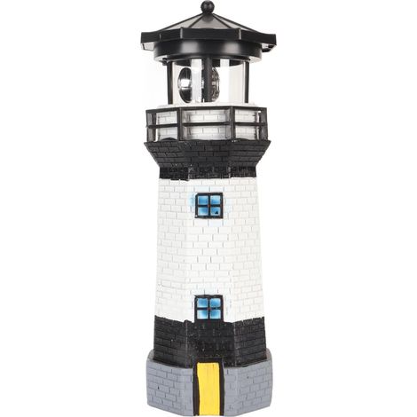 Faro solare decorativo, lampada faro solare a LED, lampada decorativa ornamentale per giardino esterno, patio, balcone, prato (nero) (1/4)