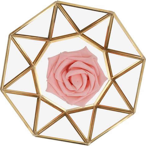 Plateau Octogonal en Verre pour Présentation et Rangement - Plateau Décoratif pour Desserts et Accessoires