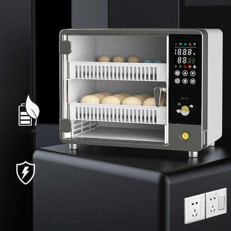 Couveuse Automatique pour 24 Œufs - Rétournement Automatique, Contrôle Température/Humidité - 320x250x190mm, ABS, Corde à Corde EU 220V