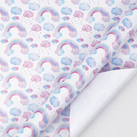 Wrapping Paper - 43 Cm X 3 M - Watercolor Design - Gift Wrap For Birthday Baby Shower Party Holiday - 80 Gsm (1/5)