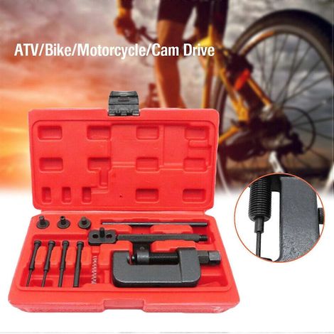 Kettennietset mit Tragetasche, Kettenschneider und Nietzange für Motorrad, Fahrrad und ATV