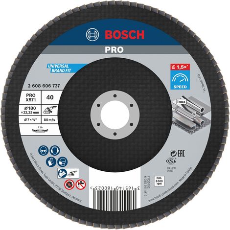 Tampon de polissage X571 Idéal pour métal Ø 180 mm BOSCH 2608606737 (1/3)