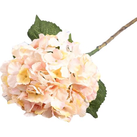 Bouquet D'Hortensias Artificiels Soie Rose Et Vert - Décoration Mariage Maison Réaliste - Lot De 1 (1/2)