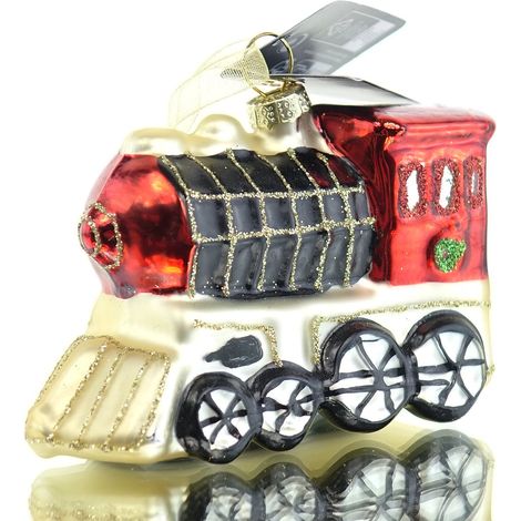 Nostalgie Weihnachtsanhänger Eisenbahn Rot 6 cm - Glas (1/4)