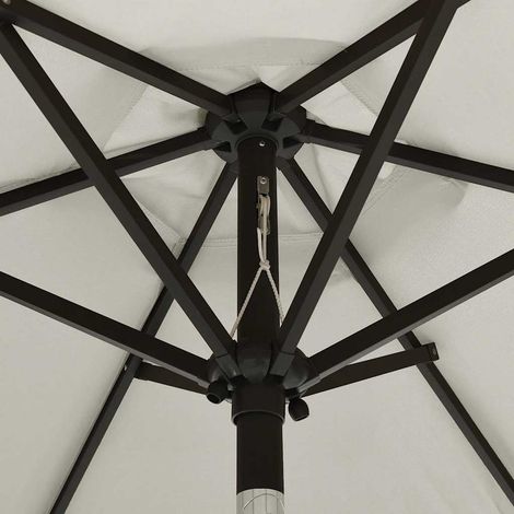 Maison Exclusive - Ombrellone da Giardino con Luci LED Sabbia 200x211 cm Alluminio (1/5)