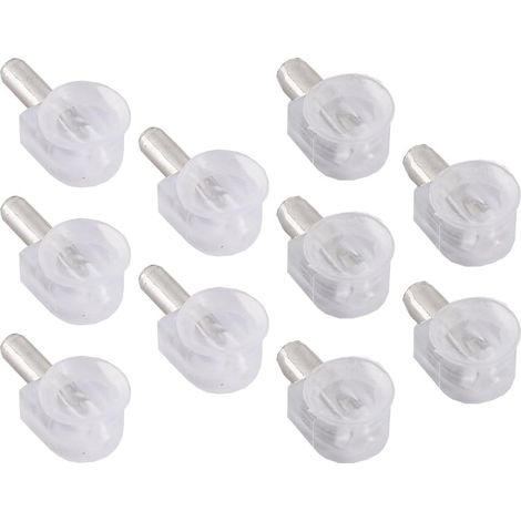 Lot de 10 chevilles de support d'étagère en L en bois et verre, taquets pour armoire et rangement (1/5)