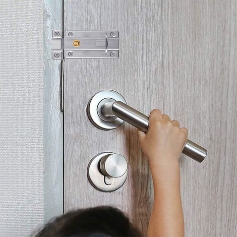 Serrure de porte coulissante en acier inoxydable, serrure à cylindre en acier inoxydable