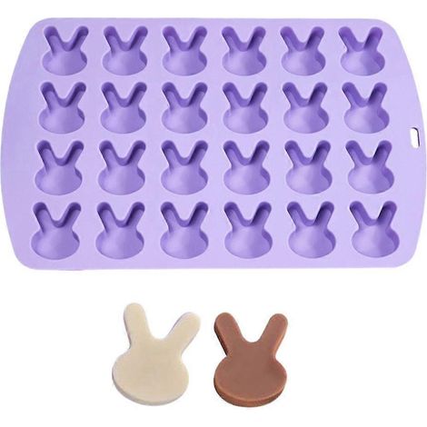 Moule en silicone lapin de Pâques à 24 cavités, moule à fondant et chocolat, outil de pâtisserie DIY (1/4)