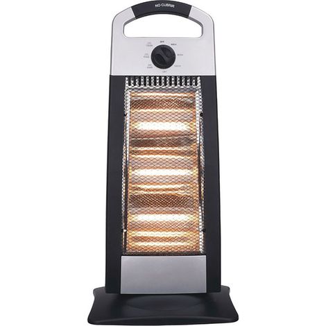 Estufa eléctrica serie Candente 1200W Color negro y plata 3 potencias, función oscilante, sistema antivuelco (1/4)