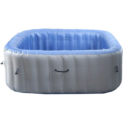 Whirlpool HHG-363, Ersatz-Pool 6 Personen, In-/Outdoor aufblasbar PVC laminiert, eckig 198cm, grau-blau (1/5)