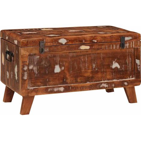 Aufbewahrungsbox mit Speicher 70 x 35 x 40 cm Massives Altholz