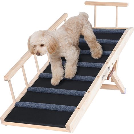 120 cm, 6 niveaux 35-70 cm, rampe pour chien pliable antidérapante pour voiture, lit ou canapé, petite ou grande taille (1/5)