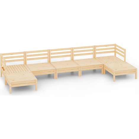 Set di mobili da giardino per esterni, set di 7 pezzi in legno di pino massiccio