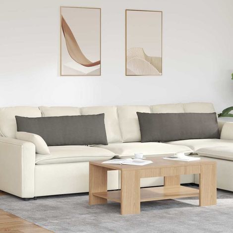 Sofakissen 2 Stück Hellgrau 120 x 40 cm Cordstoff
