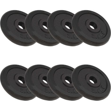 Disco de pesas de 8 piezas 8 mancuernas de hierro fundido de 2,5 kg para fitness y culturismo 020000765 (1/4)
