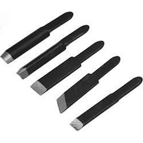 Kit de 5 lames de burin électrique de 6 à 8 mm pour le travail du bois, pour la sculpture sur métal et bois. Outil électrique de rechange. (1/3)