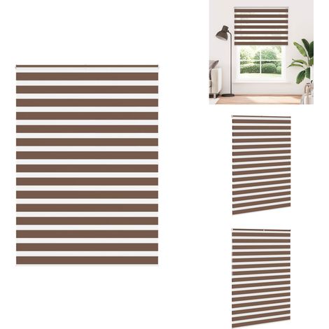 Zebrarollo Braun 155x200 cm Stoffbreite 150,9 cm Polyester - Zebra-Jalousie - Zebra-Jalousien - Zebra-Rollo - Doppelrollo (1/5)