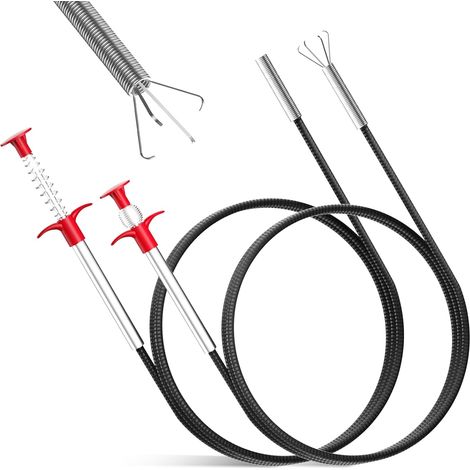 Pinza a uncino da 200 cm/90 cm, pinza a uncino flessibile, spirale per la pulizia dei tubi, spirale per la pulizia degli scarichi, spirale per scarichi, pinza telescopica per cucina, bagno e fognatura (1/5)