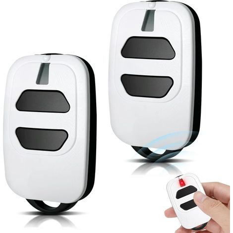 Telecomando per cancelli 433,92 MHz, compatibile con GTI2/4, GT2/4, Mio TR2/4, Mio TR2N/4N, 2 canali, apriporta da garage, bianco (confezione da 2)
