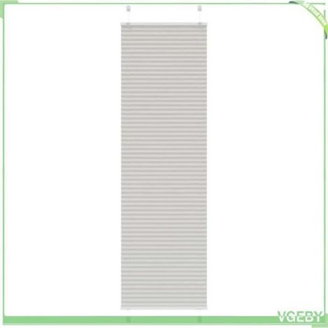 1 Store plissé, gris clair, 100% polyester, montage sans perçage ou à vis, pour fenêtre salon chambre (1/3)