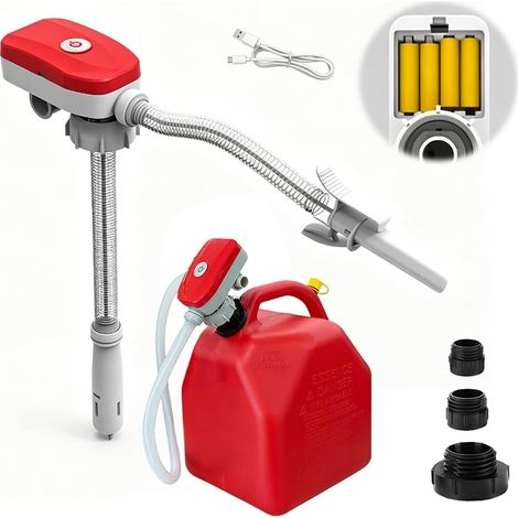 Pompe Electrique Carburant, 3,2 GPM Pompe de Transfert Carburant, Pompe Essence Electrique Avec 3 Adaptateurs, Pompe à Liquide Portable Idéale pour Huile, Diesel, Essence, Eau (1/5)