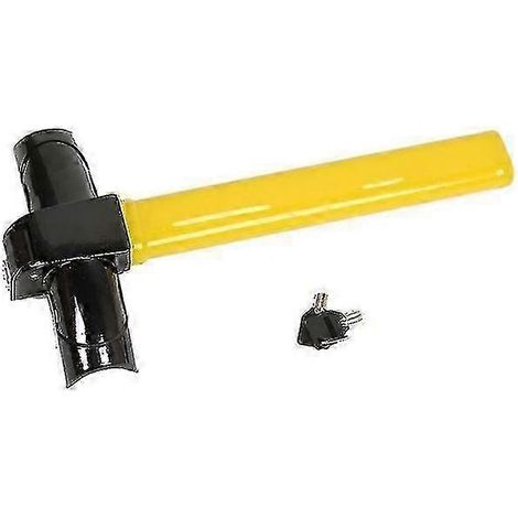 Antivol universel pour volant de voiture, verrou rotatif de sécurité antivol pour voiture et fourgonnette (1 pièce, jaune) (1/5)