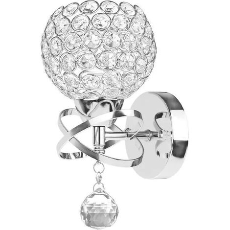 Applique Murale en Cristal POPSPO – Douille E14, 40W, Blanc, Pour Intérieur blanc APPLIQUE D'INTERIEUR (1/4)