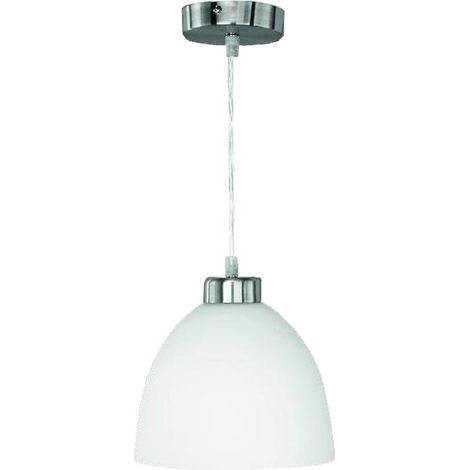 [NEUWERTIG] REALITY LEUCHTEN Pendelleuchte nickel matt, Glas Opal weiß, D=20cm