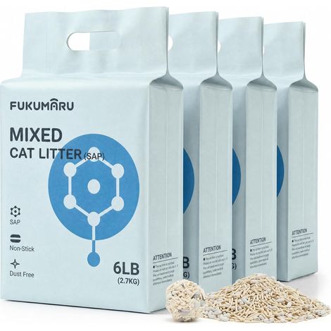 Tofu Cat Litter, Super Ultra Absorbent, 10.8 kg, Dust-Free and Slightly Clumping, Odor Control, Low Residue (1/5)
