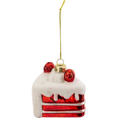 Pezzo di torta in vetro h.8cm rosso e bianco - Feeric lights & christmas (1/2)