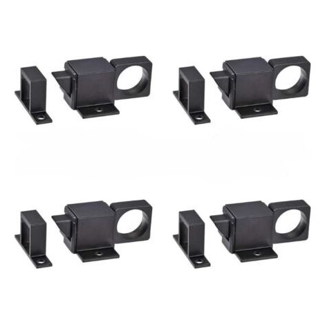 4 Pcs NoirPorte Boulon Loquet Aluminium Alliage Sécurité Automatique Fenêtre Portail Ressort Rebond Verrouillage (1/4)
