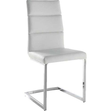 Pack de 4 sillas modelo Patricia acabado polipiel blanca, 45 x 59 x 97/48 cm (largo x ancho x alto)
